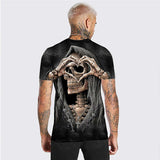 Skull Graphic Prints Skeleton Black 3D Print T shirt Tee
