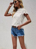 LACE CHIC EYELET BLOUSE