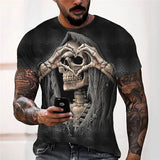 Skull Graphic Prints Skeleton Black 3D Print T shirt Tee