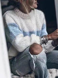Unique Striped Long Sleeves Sweater Tops
