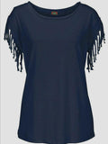 Princess Round Neck Tassels Cotton T-Shirt 8 Colors
