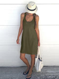 Summer Comfortable Solid Sleeveless Mini Dresses