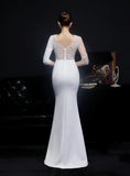 SHORT SLEEVE MERMAID LACE BEADING PROM DRESS