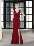 MERMAID V-NECK BEADING PARTY DRESS