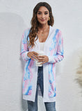 TIE-DYED CHRISTMAS LEOPARD PRINT CARDIGAN COAT