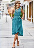 JACQUARD SLEEVELESS VEST LONG DRESS
