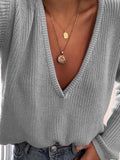 7 Colors V-neck Sweater Tops