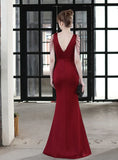 MERMAID V-NECK BEADING PARTY DRESS