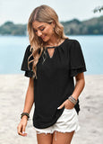 SOLID COLOR HOLLOW KNIT TOP