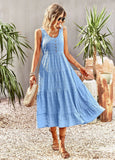 STRAP U-NECK SOLID COLOR DRESS
