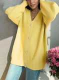 V NECK KNITTED SWEATER CARDIGAN WOMEN