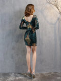 LONG SLEEVE SEQUINS PARTY DRESS