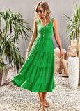 STRAP U-NECK SOLID COLOR DRESS