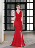 MERMAID V-NECK BEADING PARTY DRESS