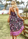 BOHEMIAN CASUAL TUBE TOP PRINTED DRESS