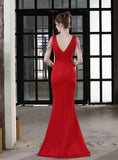 MERMAID V-NECK BEADING PARTY DRESS