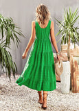 STRAP U-NECK SOLID COLOR DRESS