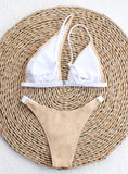 SEXY ONE-SHOULDER SOLID COLOR SWIMSUIT