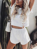 Cute Color Tops And Shorts Suits