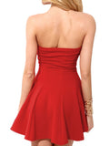 Chic Solid Color Strapless Sleeveless Dress
