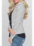 Trendy Open Front Long Sleeve Striped Blazer