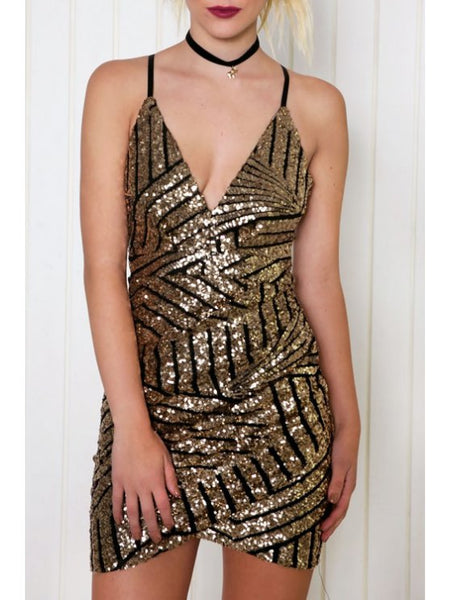 Chic Sequins Cami Bodycon Dress