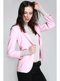 Trendy Lapel One Button Pink Blazer
