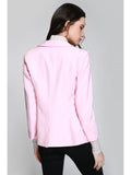 Trendy Lapel One Button Pink Blazer