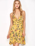 Gorgeous Crossover Floral Print Cami Dress