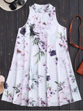 Cute Sleeveless Floral Flowy Holiday Dress