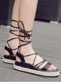 Trendy Tassels Lace Up Espadrilles Sandals