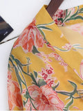 Fashion Drawstring Floral Kimono Duster Coat