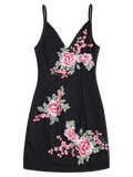 Fashion Floral Embroidered Mini Bodycon Dress