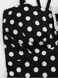 Padded Polka Dot Crop Top and Circle Skirt