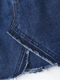 Chic High Waisted Cutoffs Mini Denim Skirt