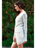 Lace Round Neck Long Sleeve T-Shirt and Shorts Suit