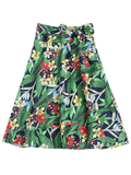 Pretty Floral Bowknot Midi A-Line Skirt