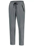 Trendy Drawstring Sweatpants with Zip Pocket