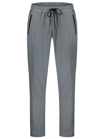 Trendy Drawstring Sweatpants with Zip Pocket