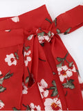  Off Shoulder Floral Top with Wrap Skirt