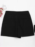 Trendy High Waisted Beading Patched Shorts