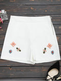 Trendy High Waisted Beading Patched Shorts