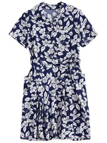 Gorgeous Floral Belted Vintage Shirt Dress