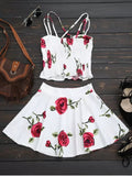 Floral Bralet Crop Top and Mini Skirt