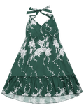 Gorgeous Halter Floral Print Ruffle Hem Dress