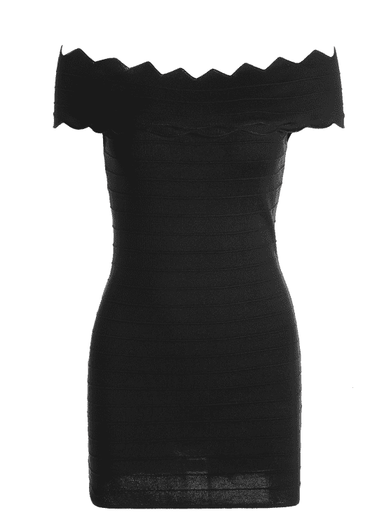Cute Off The Shoulder Zigzag Hem Bodycon Dress – Ncocon
