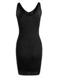 Trendy Plunging Neck Ribbed Knitted Bodycon Dress