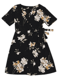 Fashion Mini Floral Wrap Dress