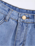Trendy Patched Pineapple Sequined Ripped Denim Shorts