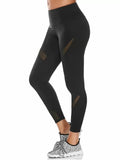 Fun Midi Waist Capri Mesh Panel Workout Leggings